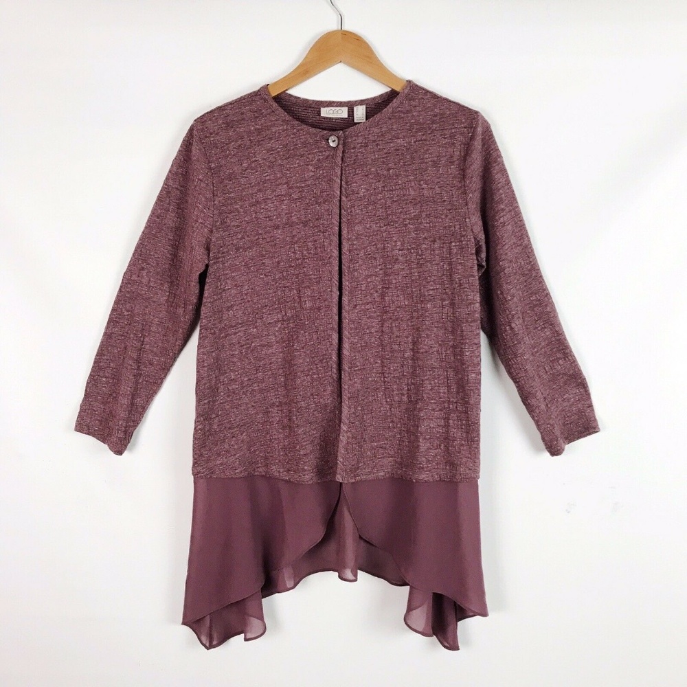 LOGO Lori Goldstein Mauve Cardigan S